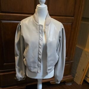 House of Harlow 1960 Light Gray Bomber Jacket